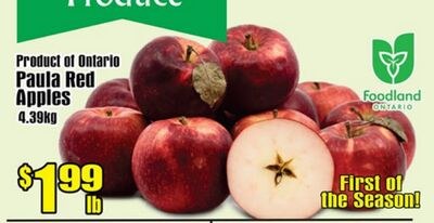 Product of Ontario Paula Red Apples
