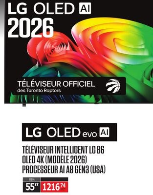 TÉLÉVISEUR INTELLIGENT LG B6 OLED 4K (MODÈLE 20…