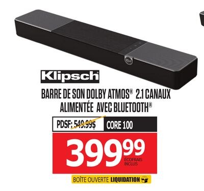 BARRE DE SON DOLBY ATMOS® 2.1 CANAUX ALIMENTÉE …