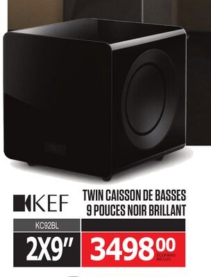 KEF 2X9" TWIN CAISSON DE BASSES 9 POUCES NOIR B…
