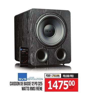 CAISSON DE BASSE 12 PO 325 WATTS RMS FRÊNE SVS