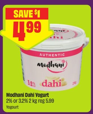 Modhani Dahi Yogurt 2% or 3.2% 2 kg