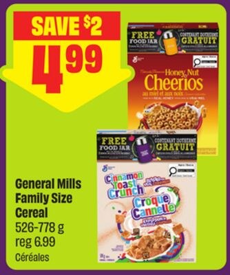 General Mills Family Size Cereal 526-778 g