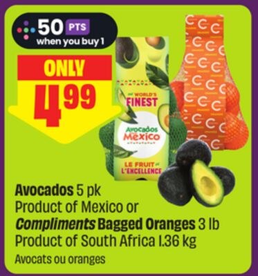 Avocados 5 pk Product of Mexico or Compliments …