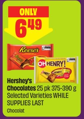 Hershey's Chocolates 25 pk 375-390 g Selected V…