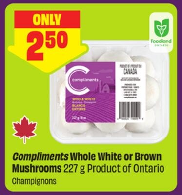 Compliments Whole White or Brown Mushrooms 227 …