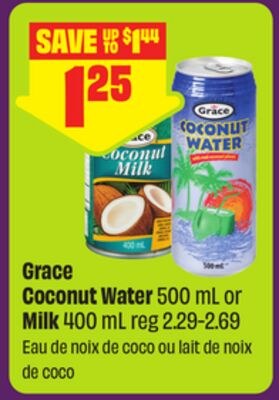 Grace Coconut Water 500 mL or Milk 400 mL