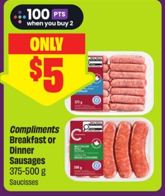 Compliments Breakfast or Dinner Sausages 375-50…