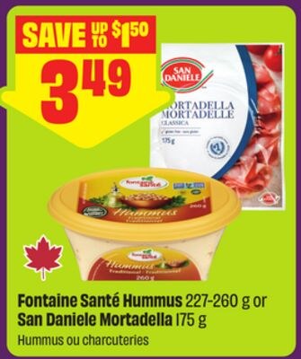 Fontaine Santé Hummus 227-260 g or San Daniele …