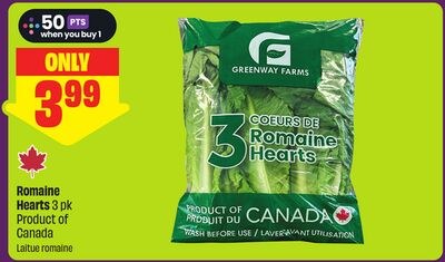 Romaine Hearts 3 pk Product of Canada