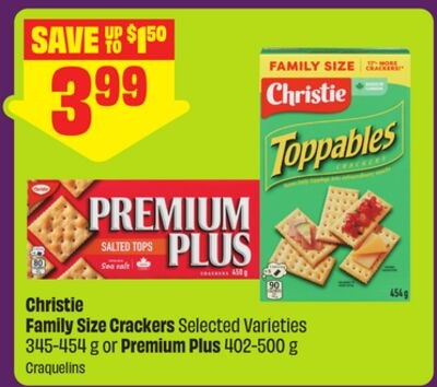Christie Family Size Crackers Selected Varietie…
