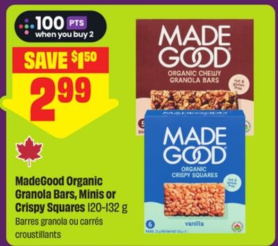 MadeGood Organic Granola Bars, Minis or Crispy …