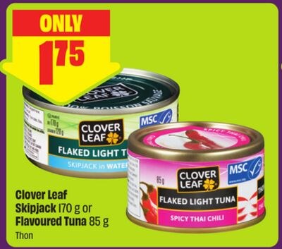 Clover Leaf Skipjack 170 g or Flavoured Tuna 85…