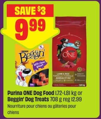Purina ONE Dog Food 1.72-1.81 kg or Beggin' Dog…