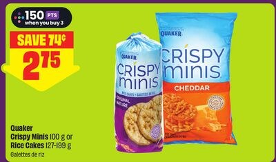 Quaker Crispy Minis 100 g or Rice Cakes 127-199…