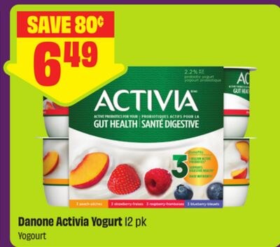 Danone Activia Yogurt 12 pk