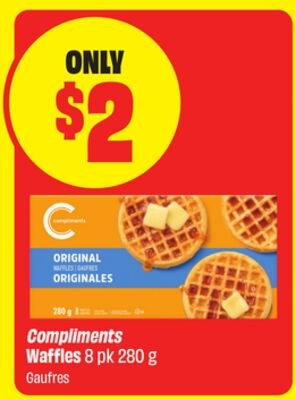 Compliments Waffles 8 pk 280 g