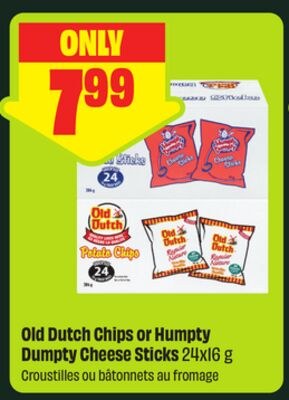 Old Dutch Chips or Humpty Dumpty Cheese Sticks …