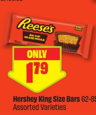 Hershey King Size Bars 62-85 g Assorted Varieti…