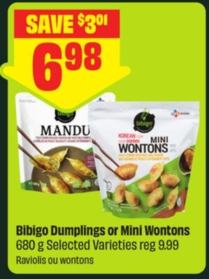 Bibigo Dumplings or Mini Wontons 680 g Selected…