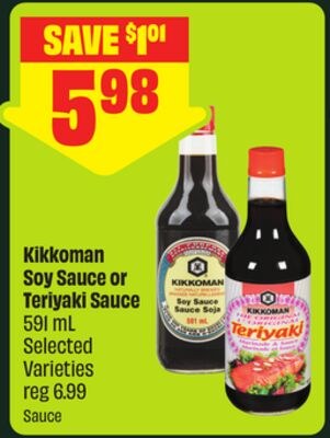 Kikkoman Soy Sauce or Teriyaki Sauce 591 mL Sel…