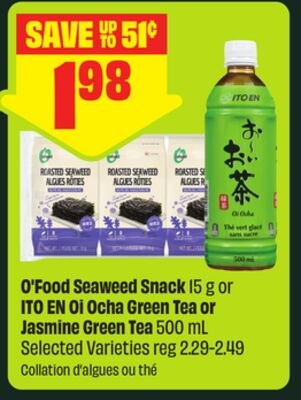 O'Food Seaweed Snack 15 g OR ITO EN Oi Ocha Gre…