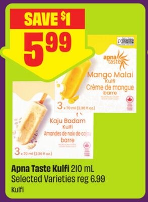 Apna Taste Kulfi 210 mL Selected Varieties