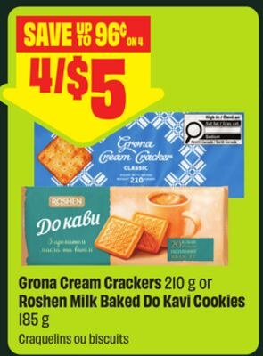 Grona Cream Crackers 210 g or Roshen Milk Baked…