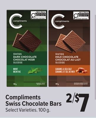Compliments Swiss Chocolate Bars