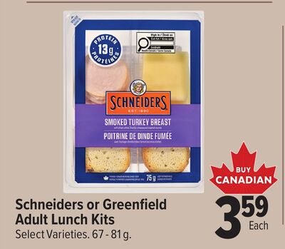 Schneiders or Greenfield Adult Lunch Kits