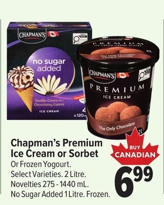 Chapman's Premium Ice Cream or Sorbet