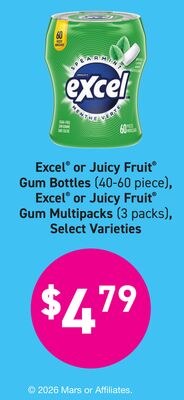 Excel® or Juicy Fruit® Gum Bottles (40-60 piece…