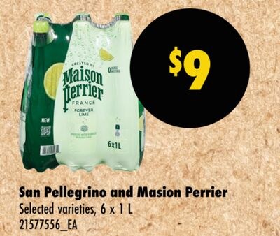 SAN PELLEGRINO AND MASION PERRIER, 6 x 1 L