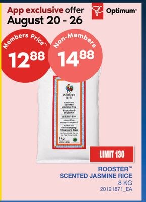 ROOSTER™ SCENTED JASMINE RICE, 8 KG