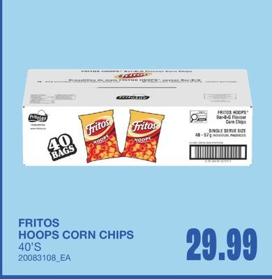 HOOPS CORN CHIPS, 40'S