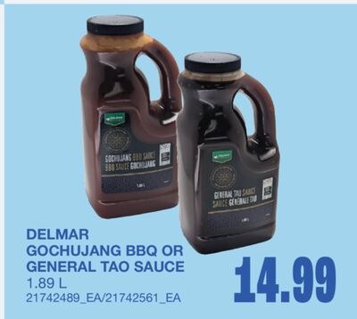 DELMAR GOCHUJANG BBQ OR GENERAL TAO SAUCE, 1.89…