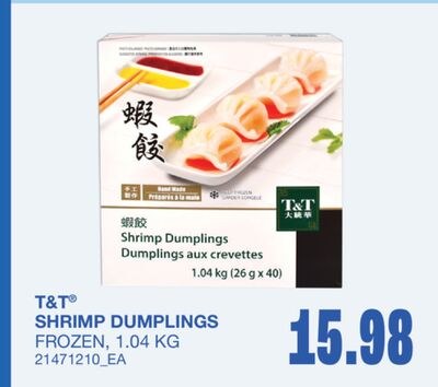 T&T® SHRIMP DUMPLINGS, 1.04 KG