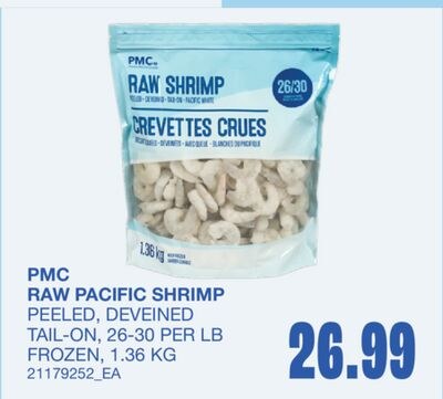 PMC RAW PACIFIC SHRIMP, 1.36 KG