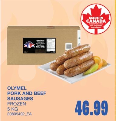 PORK AND BEEF SAUSAGES, 5 KG