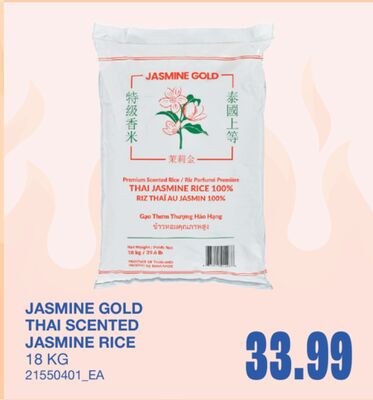THAI SCENTED JASMINE RICE, 18 KG