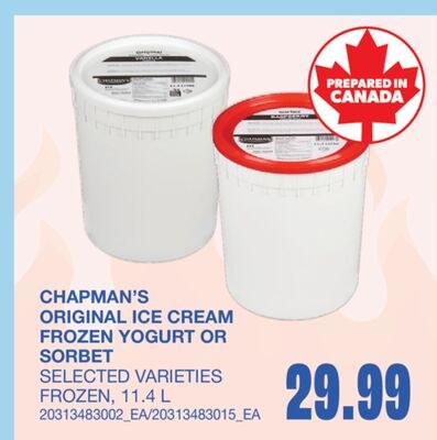 ORIGINAL ICE CREAM FROZEN YOGURT OR SORBET, 11.…
