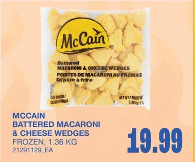 BATTERED MACARONI & CHEESE WEDGES, 1.36 KG