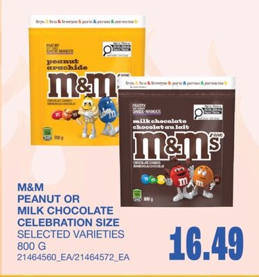 M&M PEANUT OR MILK CHOCOLATE CELEBRATION SIZE, …