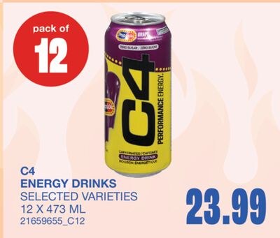C4 ENERGY DRINKS, 12 X 473 ML
