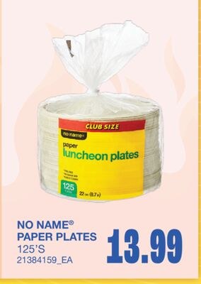 PAPER PLATES, 125'S