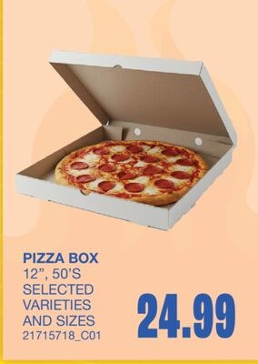 PIZZA BOX, 12", 50'S
