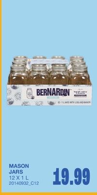 MASON JARS, 12 X 1 L