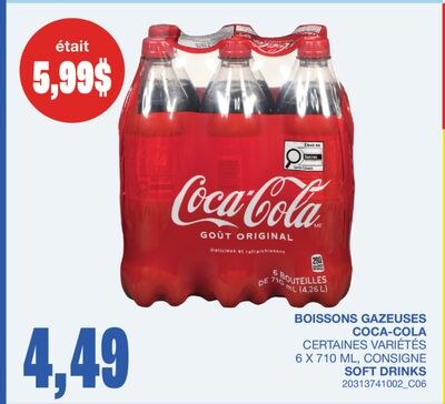 SOFT DRINKS, 6 X 710 ML