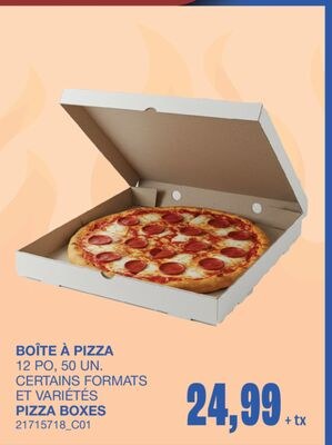 PIZZA BOXES, 12 PO, 50 UN