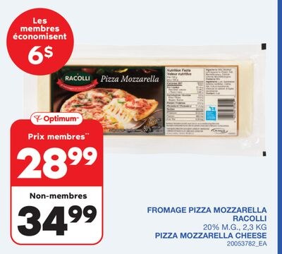 PIZZA MOZZARELLA CHEESE, 2,3 KG